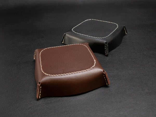 Leather Tray [TRs] Small size - Veg Tanned Leather - Personalized Stamp - Handcrafted in USA