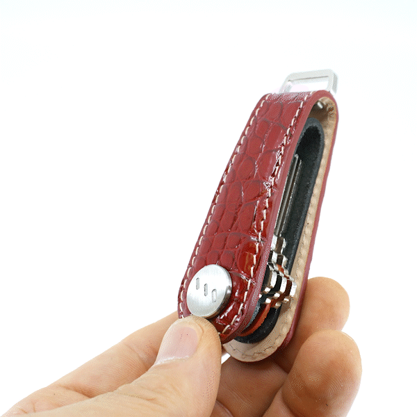 American Alligator Leather Key Organizer – Red, Limited Edition