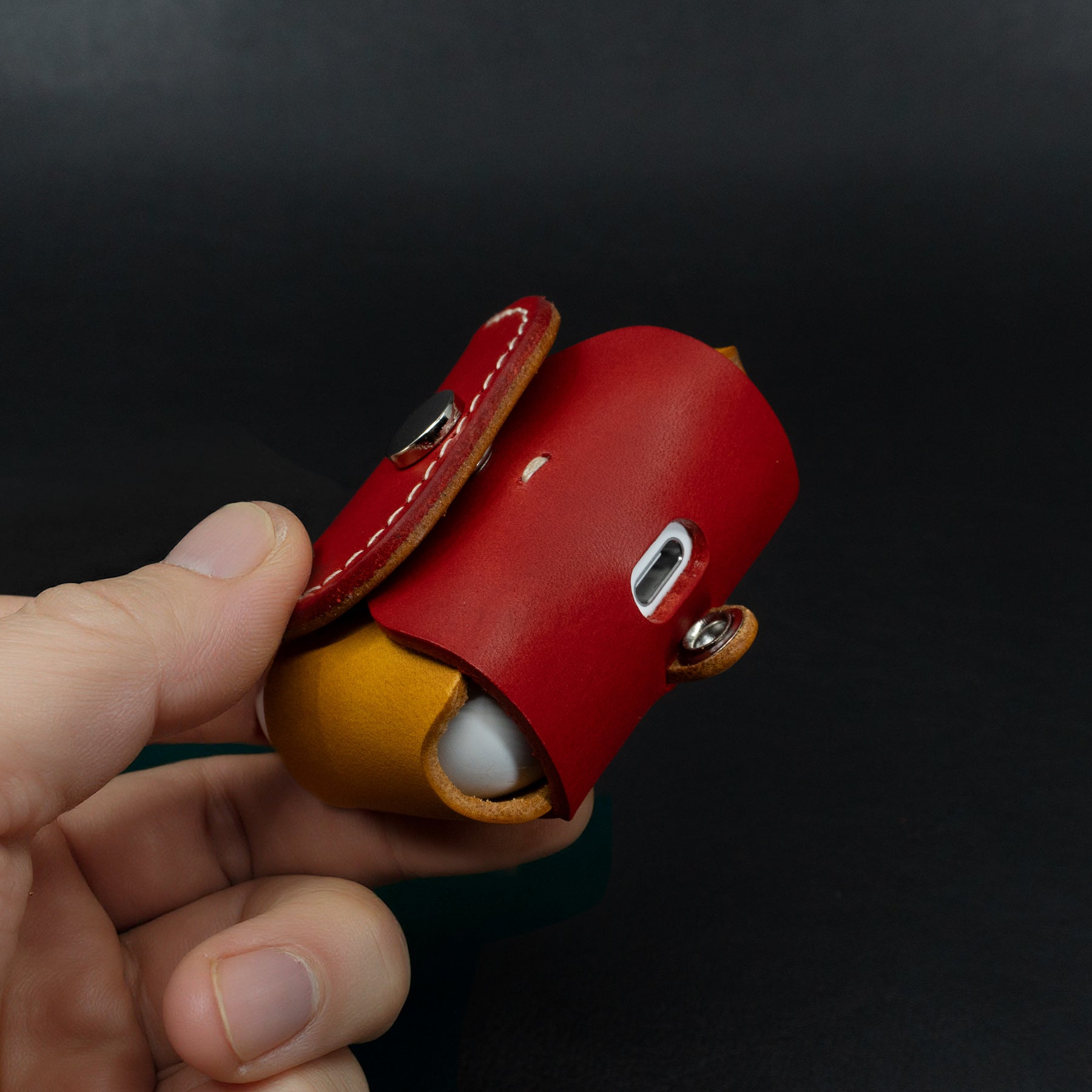 AirPods Pro 3 Custom Two-Tone Leather Case – Personalized, Choose Your Own Colors