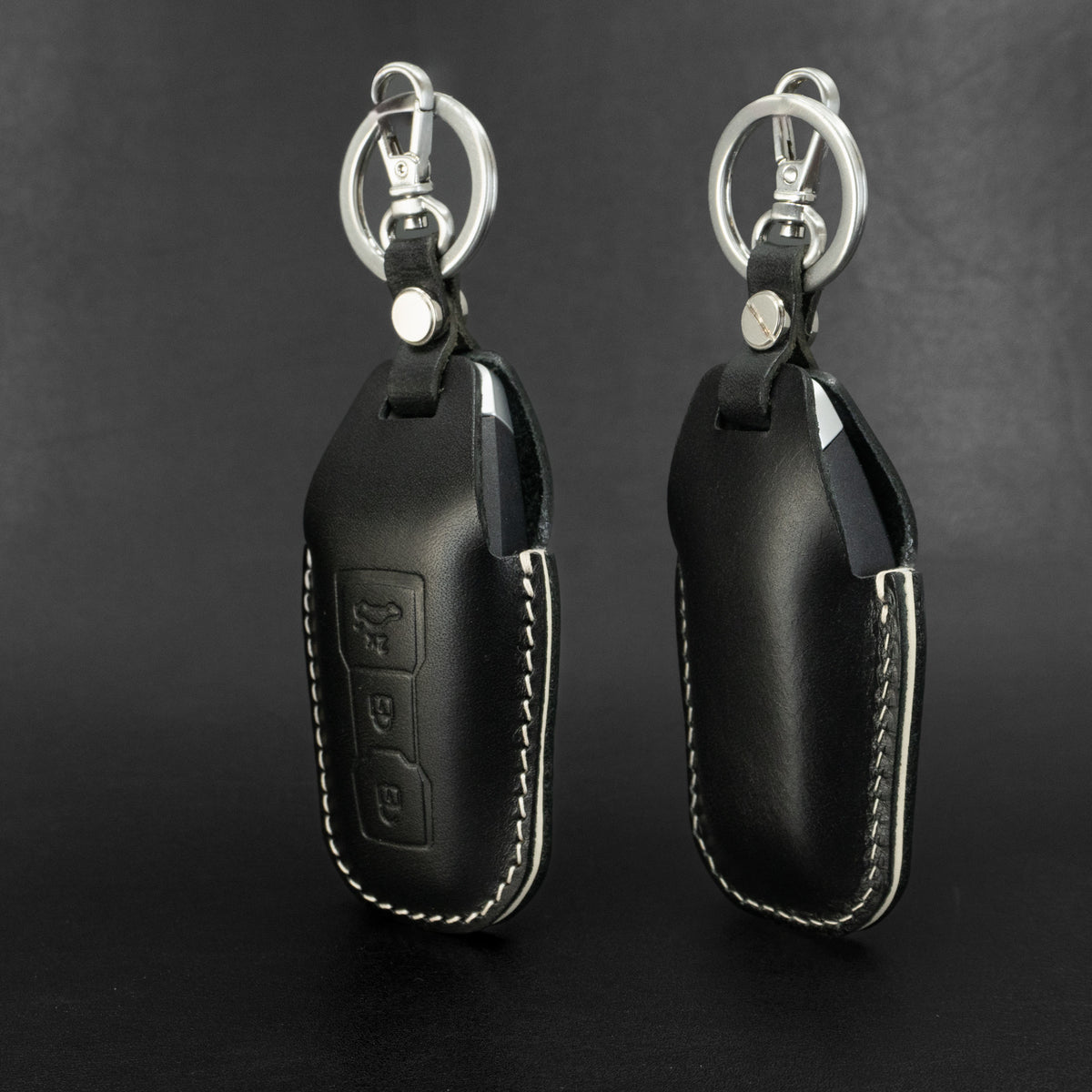 Audi key fob leather cover, top view