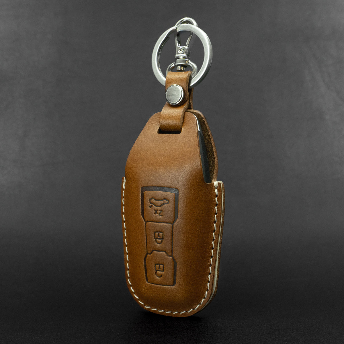 Audi key fob leather cover, angled view