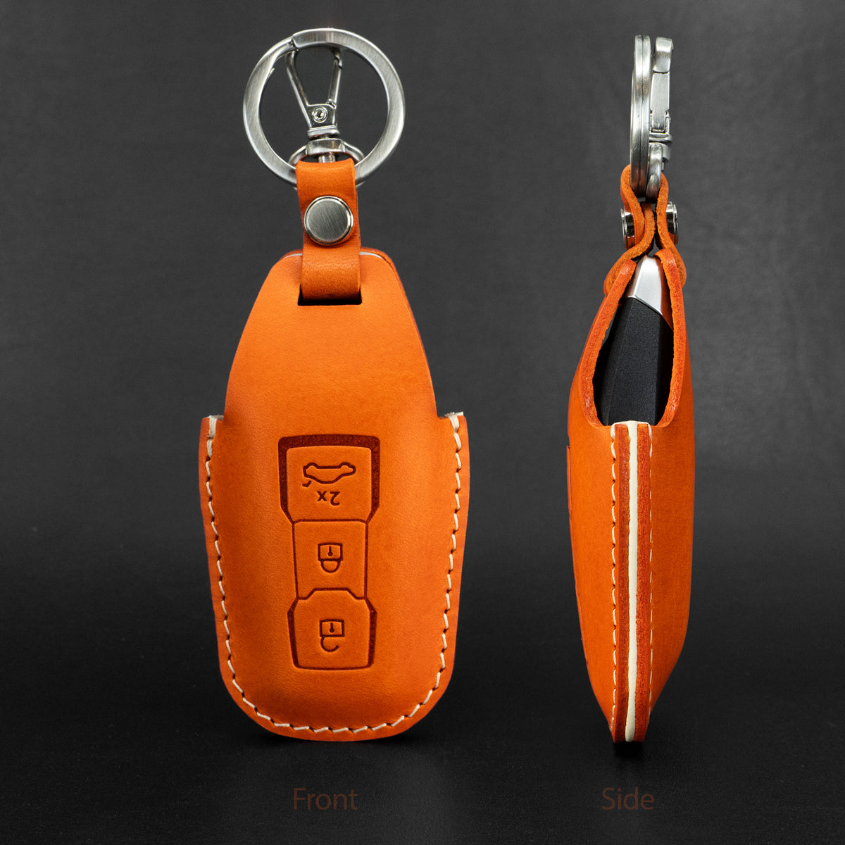Audi key fob leather cover shown in packaging
