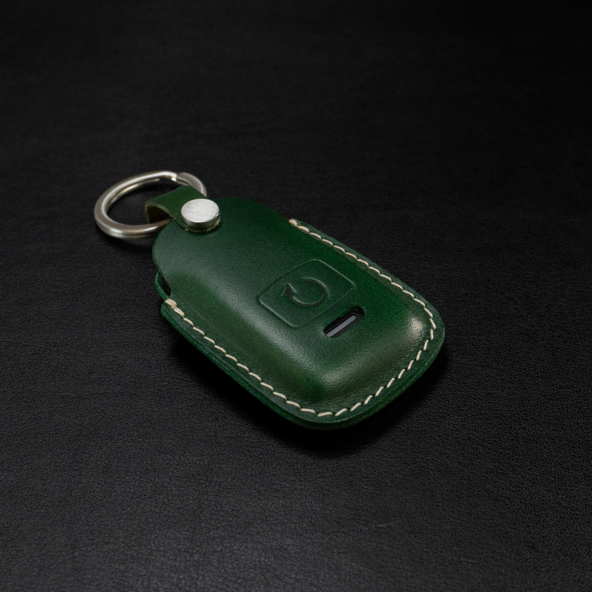 Subaru remote engine starter cover, close-up of snap closure