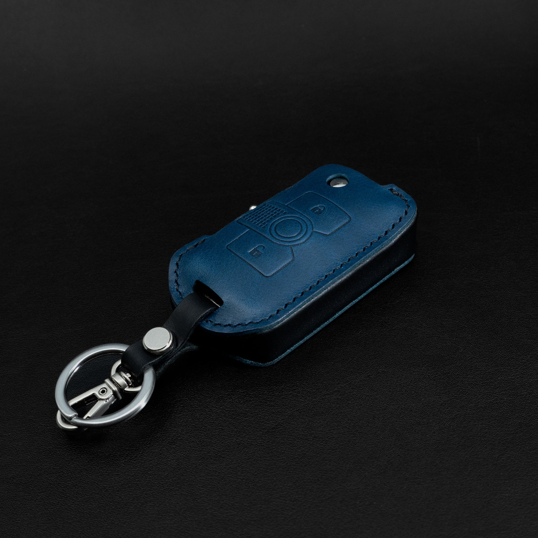 INEOS Grenadier Leather Key Case - Navy/Black