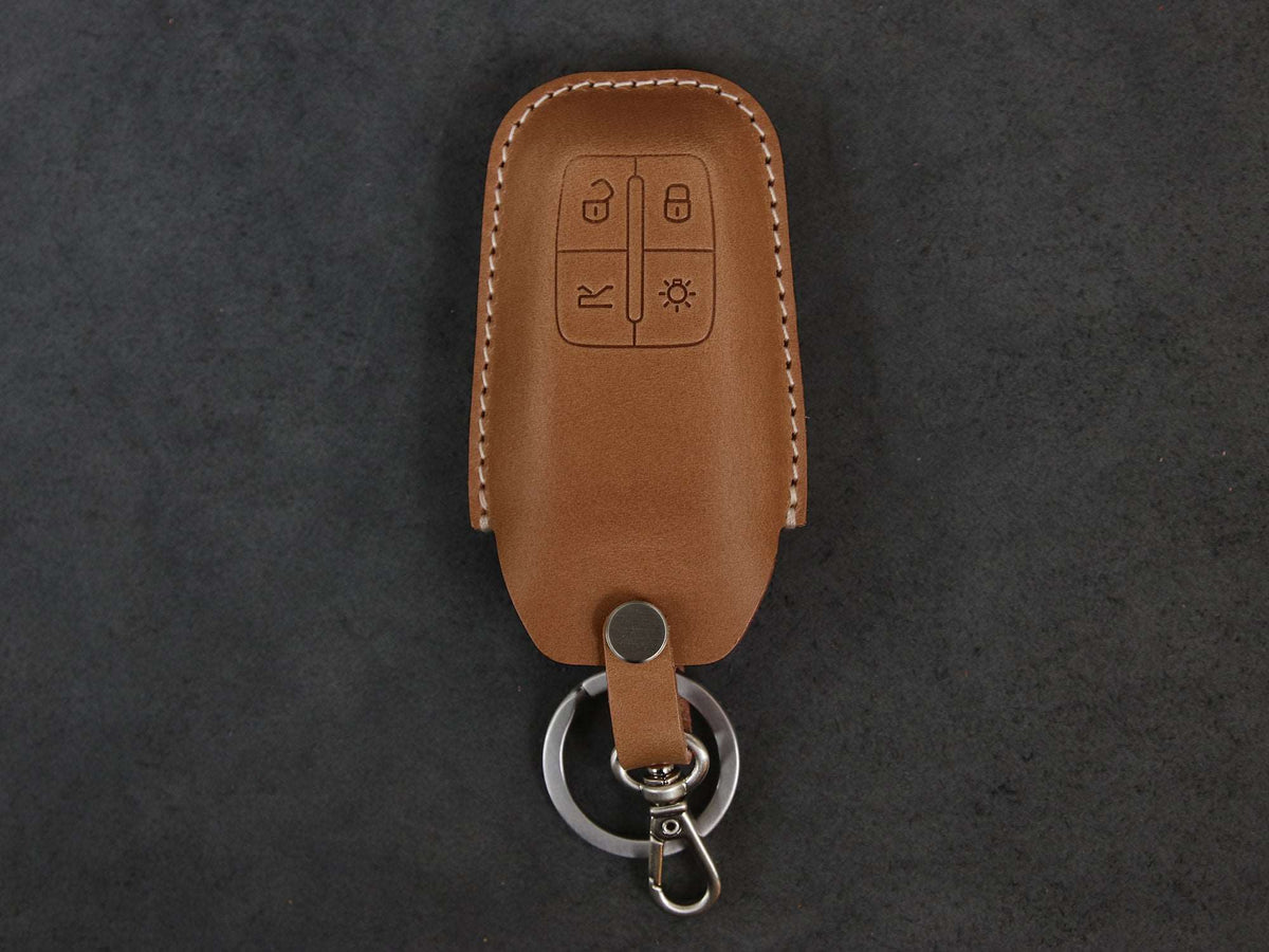 Handmade Ferrari key fob cover in premium Italian leather