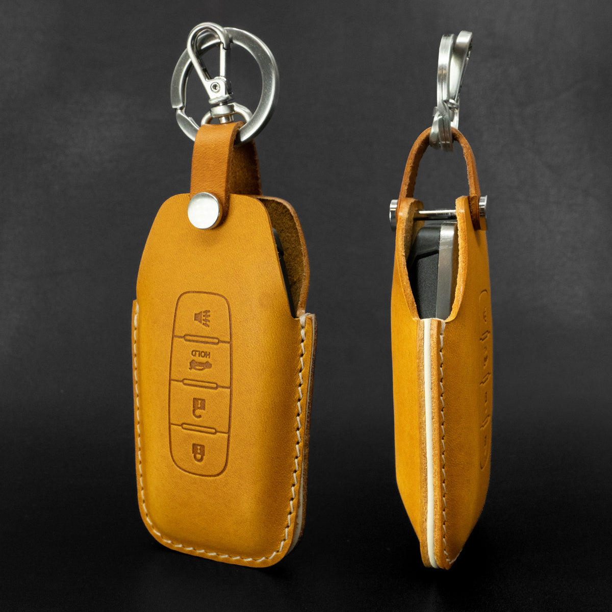 Infiniti key fob leather case, hardware detail