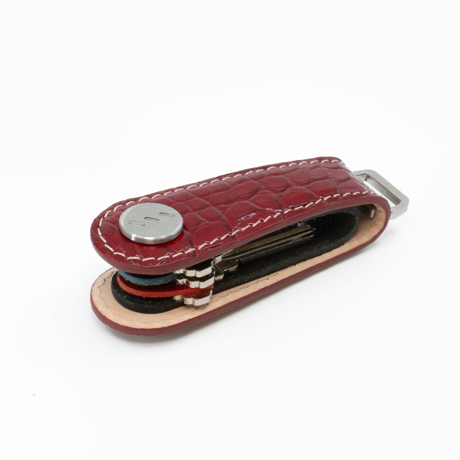 American Alligator Leather Key Organizer – Red, Limited Edition