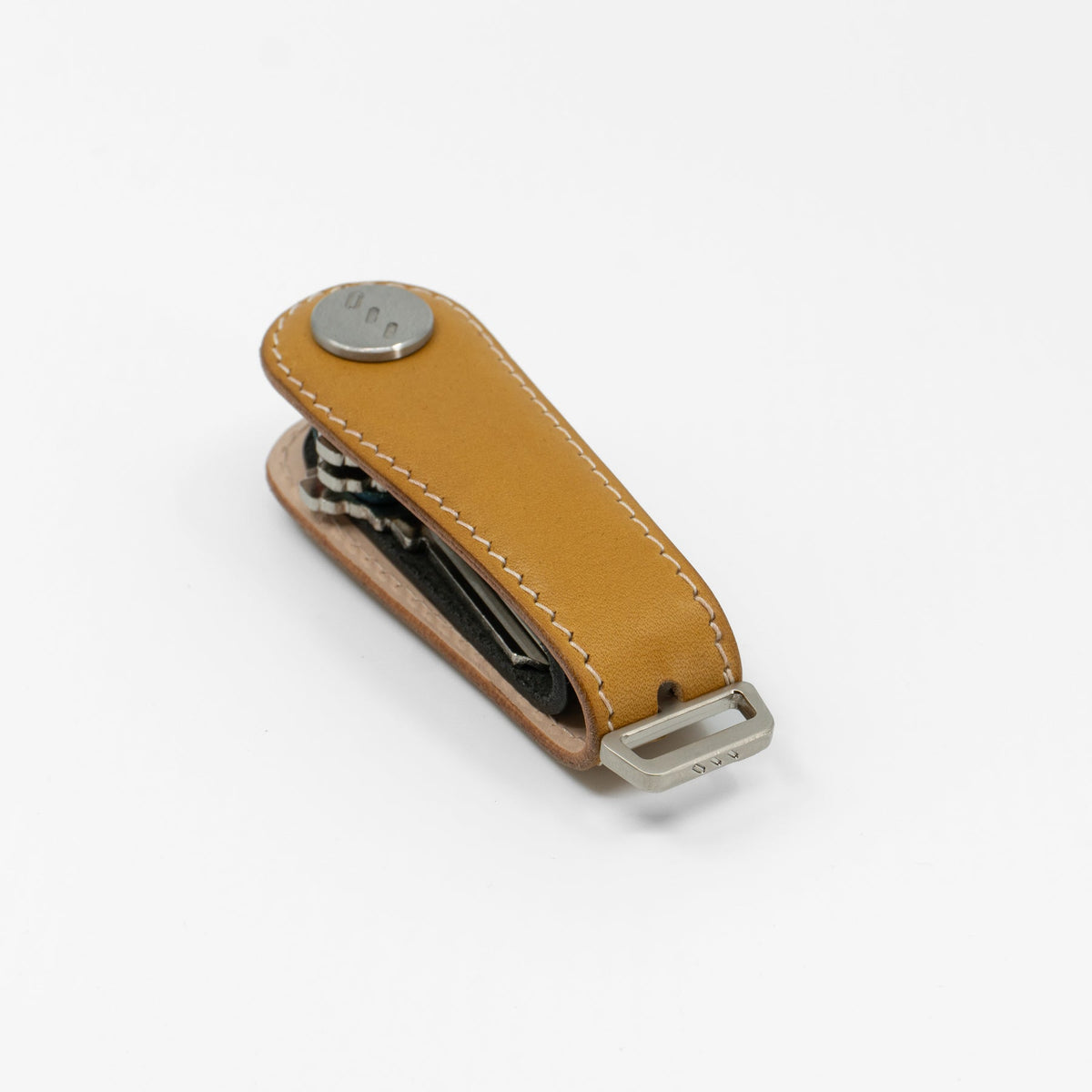 Yellow NOVONAPPA calfskin key organizer with custom engraving detail