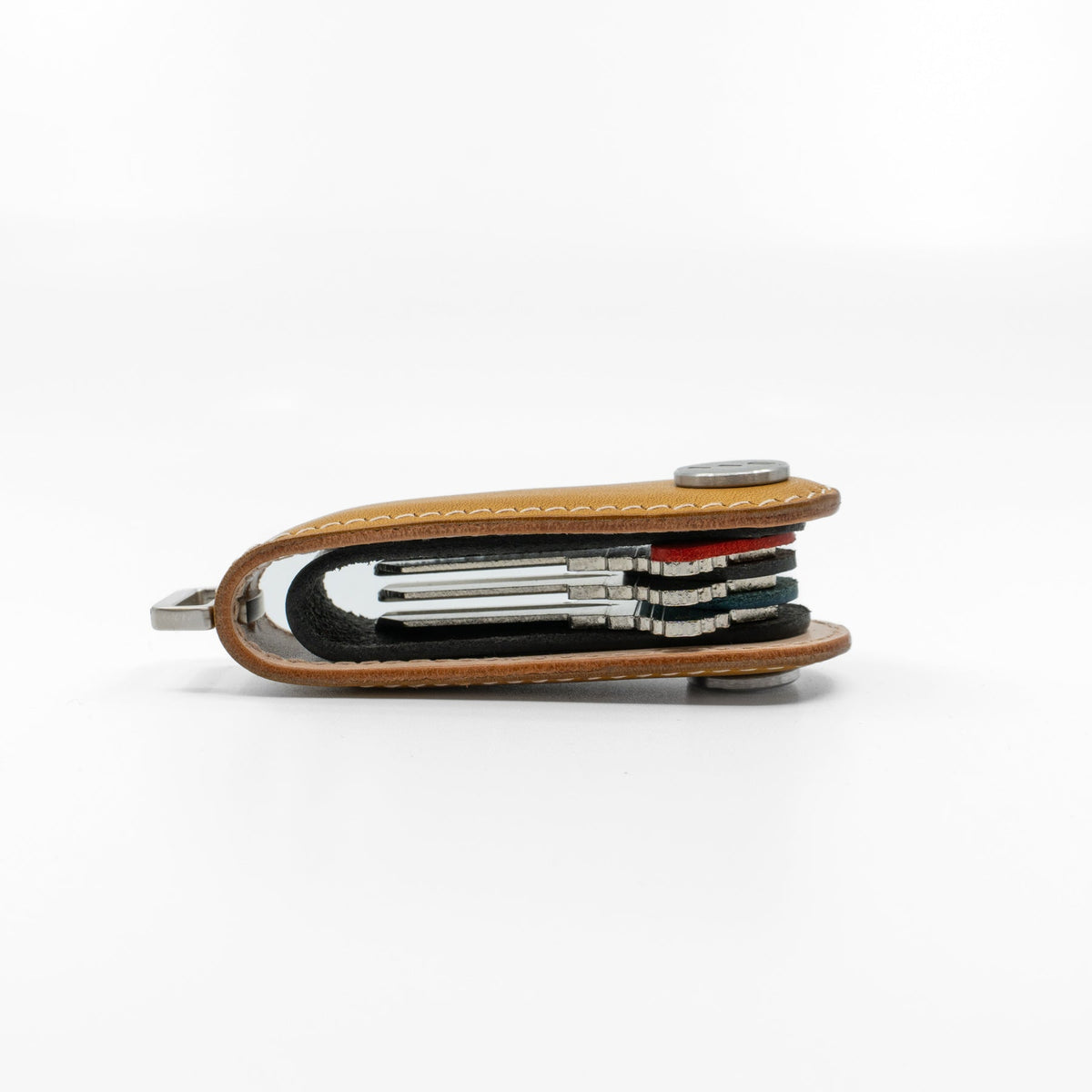 Yellow NOVONAPPA calfskin key organizer, closed view