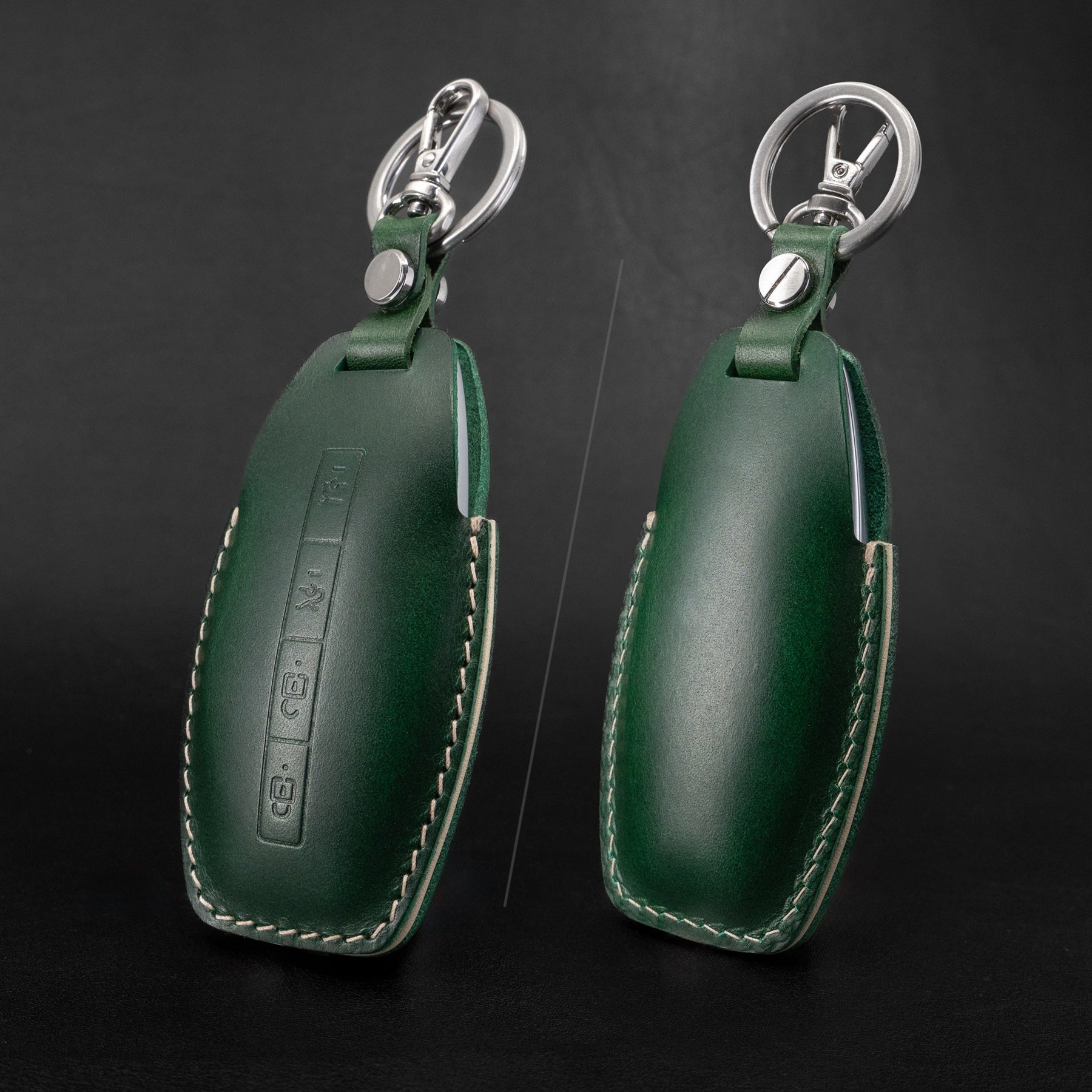 Genuine leather texture of Lucid Gravity key fob cover