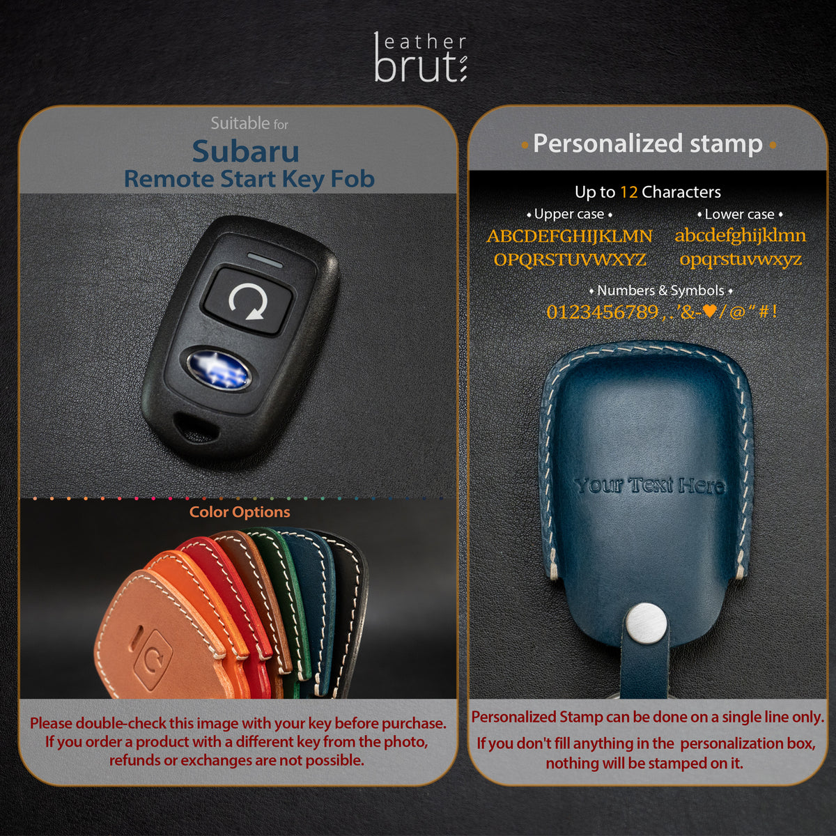Subaru remote engine starter cover, side angle