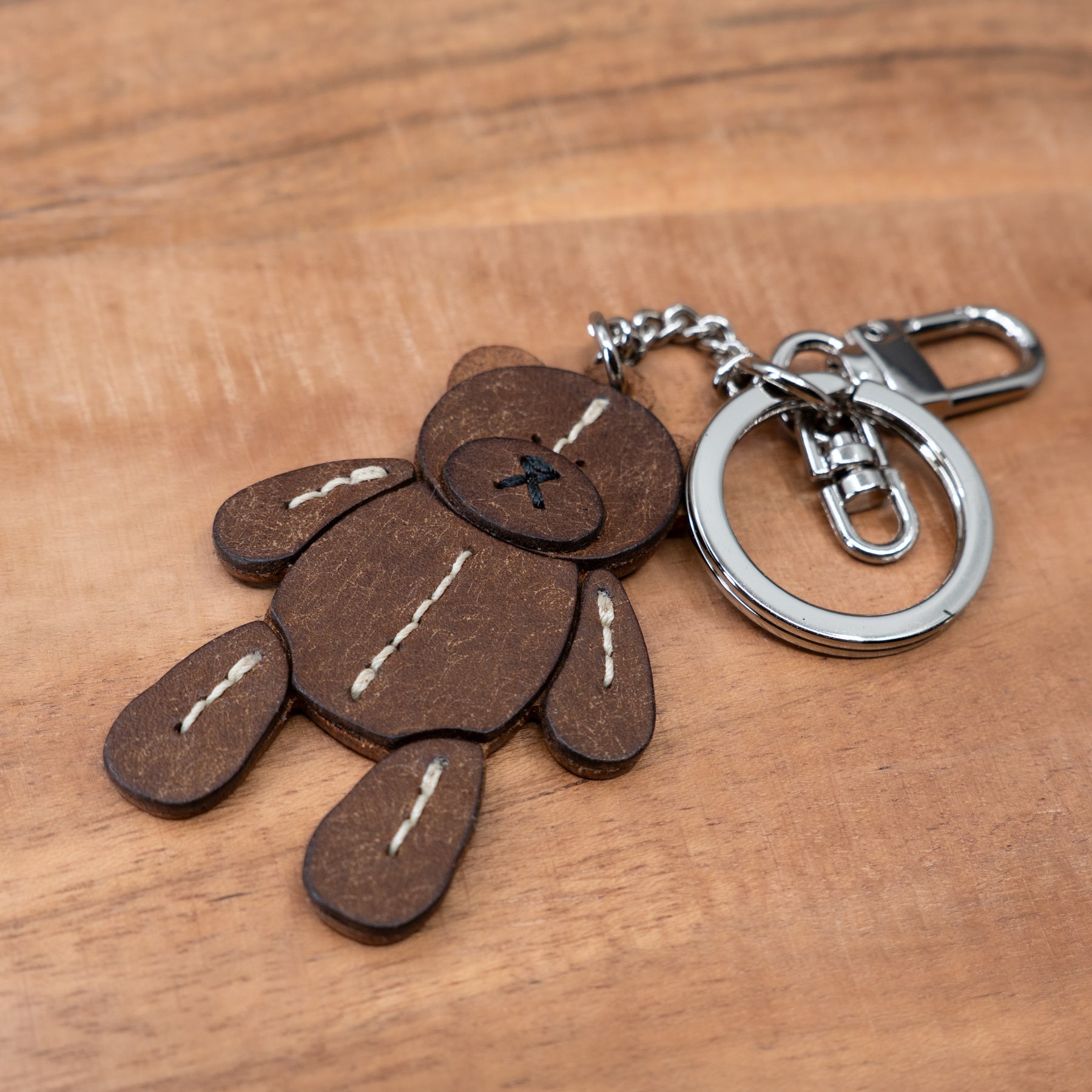 Gomil - Leather Bear Charm – Handcrafted Keychain & Bag Charm