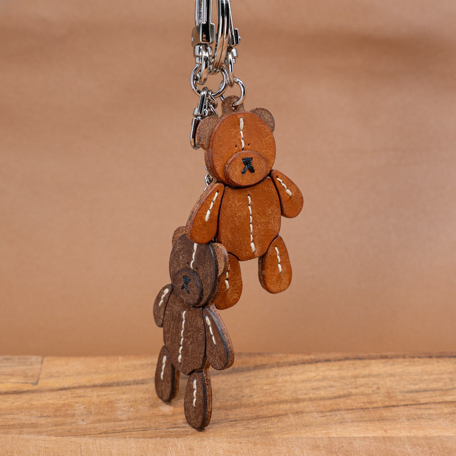 Gomil - Leather Bear Charm – Handcrafted Keychain & Bag Charm