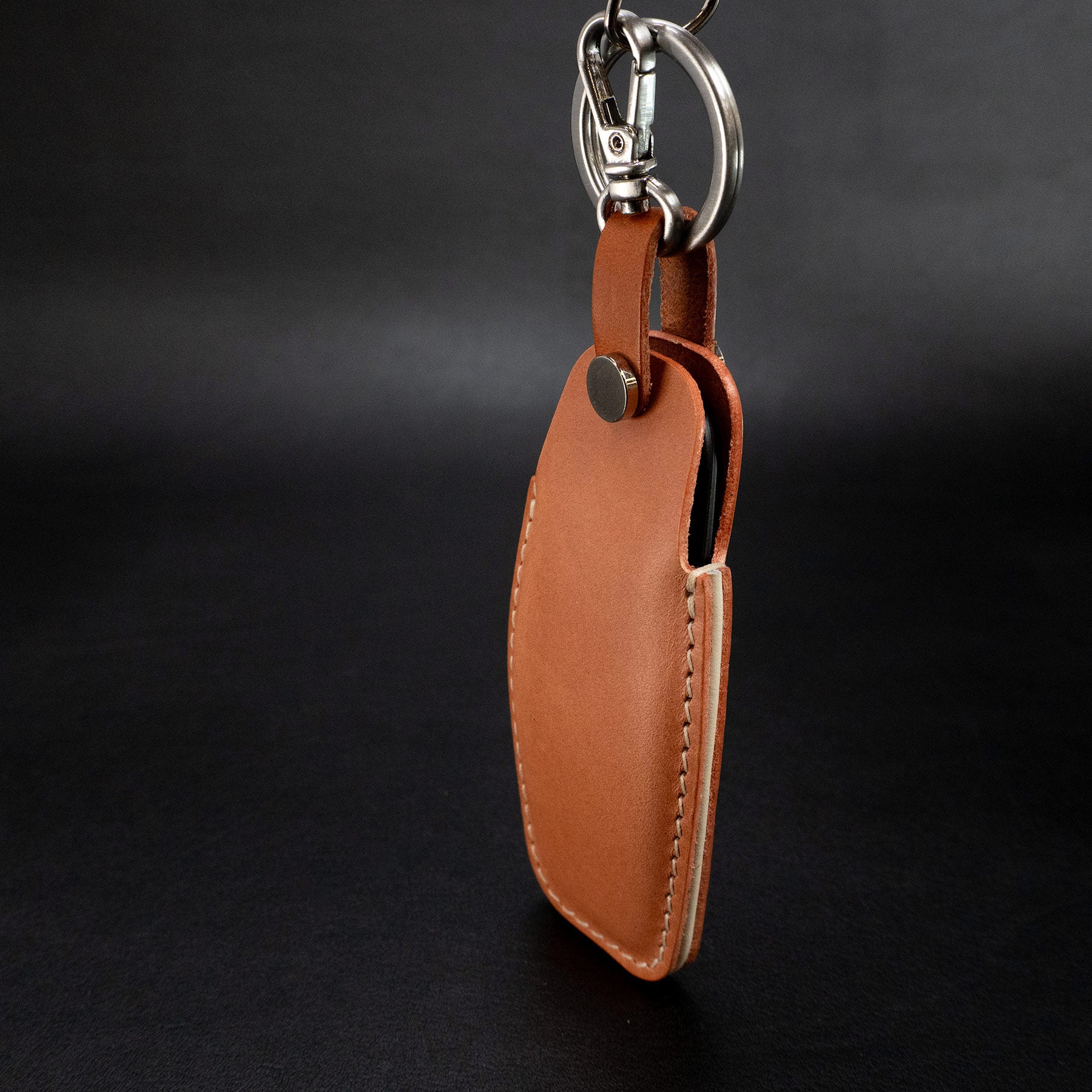 Handcrafted leather key fob cover for Lucid Air – premium fit and finish - Rose Tan