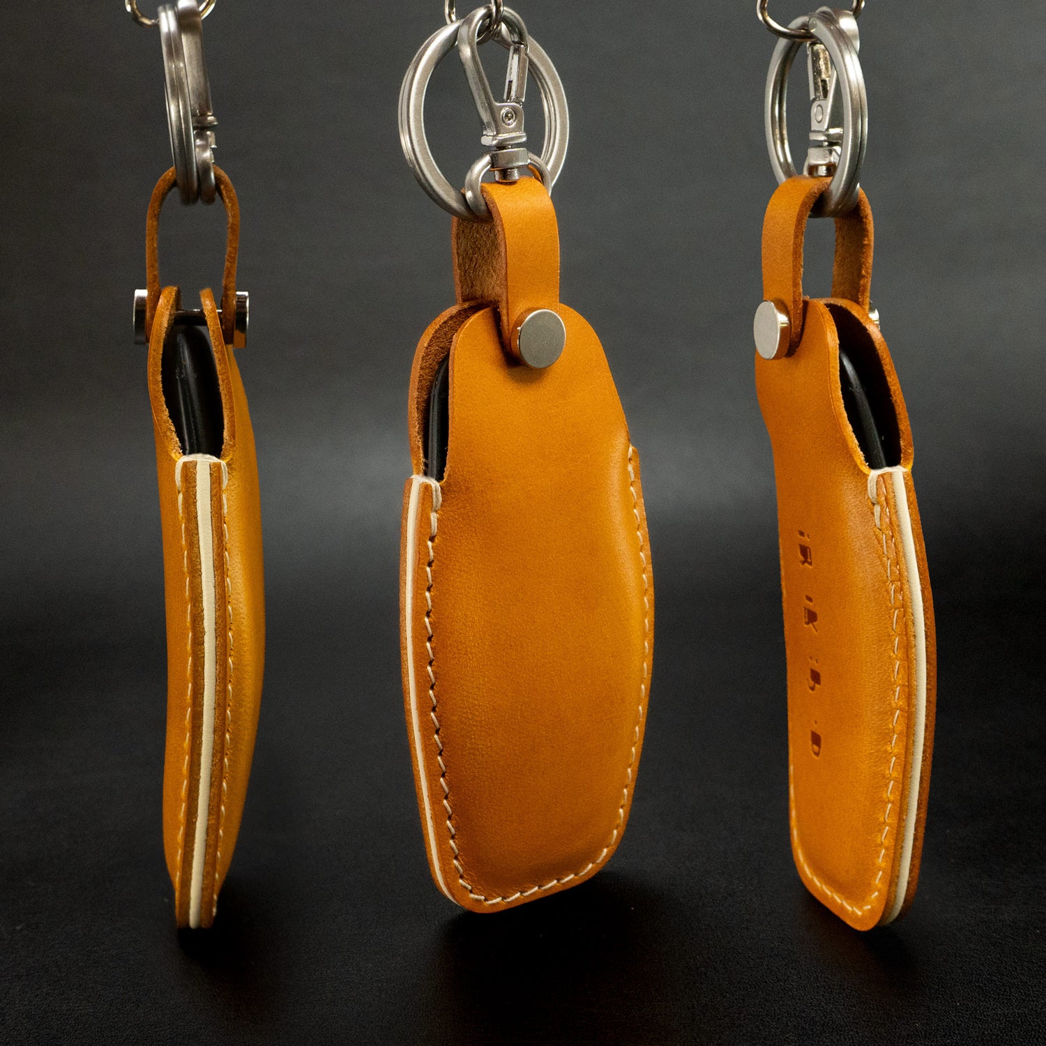 Handcrafted leather key fob cover for Lucid  – premium fit and finish - Yellow
