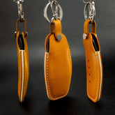 Handcrafted leather key fob cover for Lucid  – premium fit and finish - Yellow