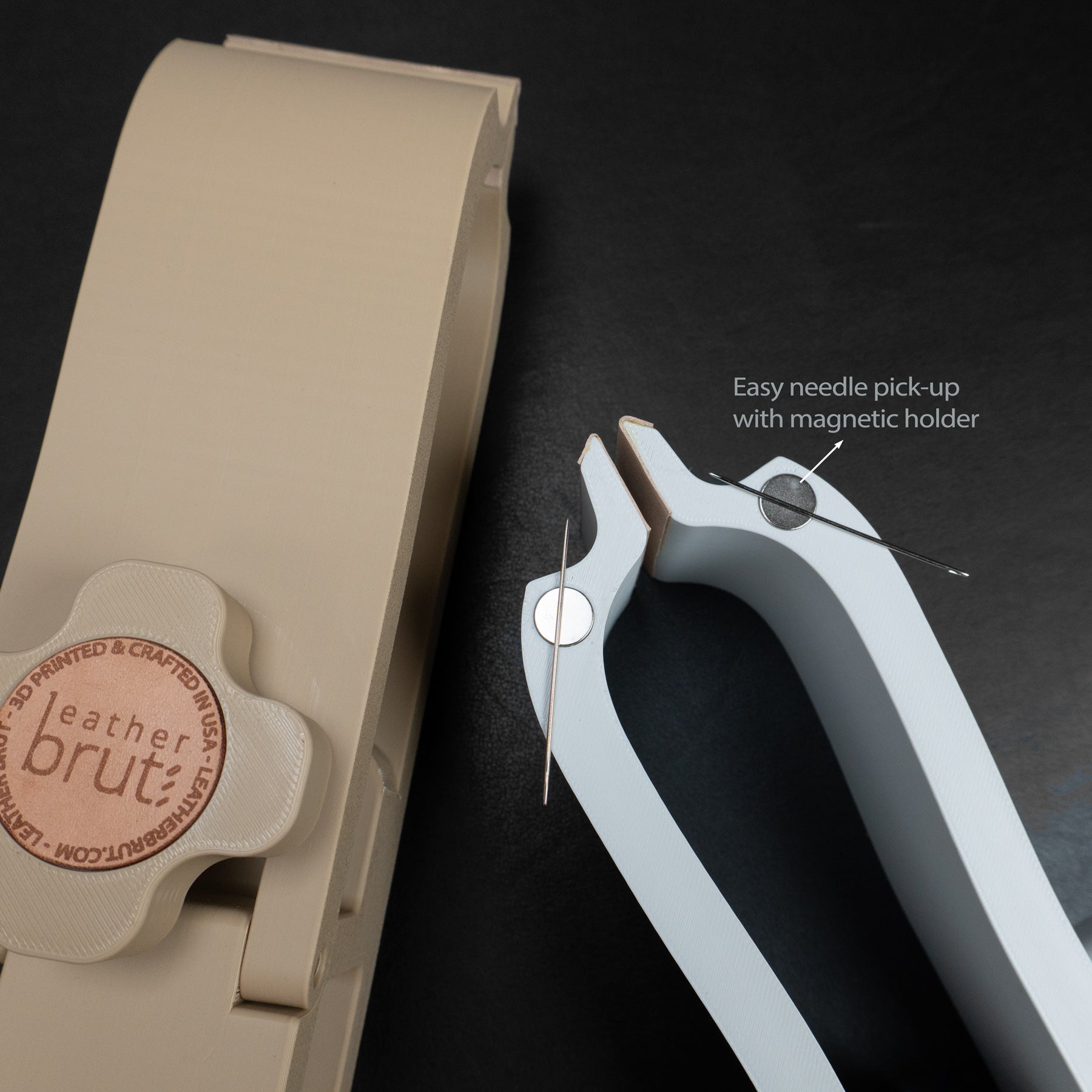 Leather Stitching Pony – 3D Printed Clamp Vise with Magnet & Leather Lining – Portable for Hand Sewing Projects