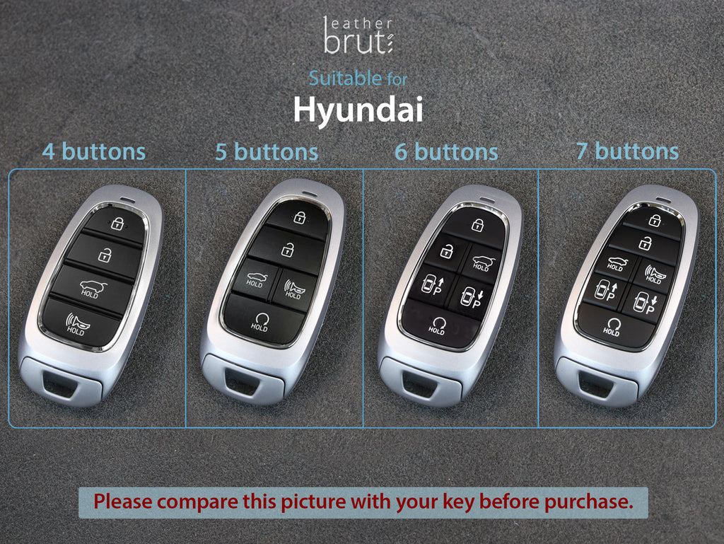 Leather key fob cover case fit for Hyundai D8 remote key - Car key co, €  19,95