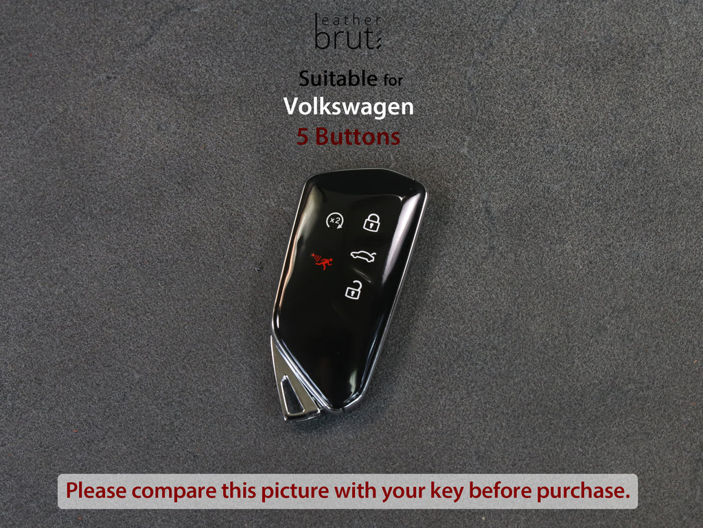 Volkswagen 3-4 Schlüsselanhänger Hülle für VW Golf 8 MK8 ID3 ID4 4 Knöpfe  Italienisches Leder - .de