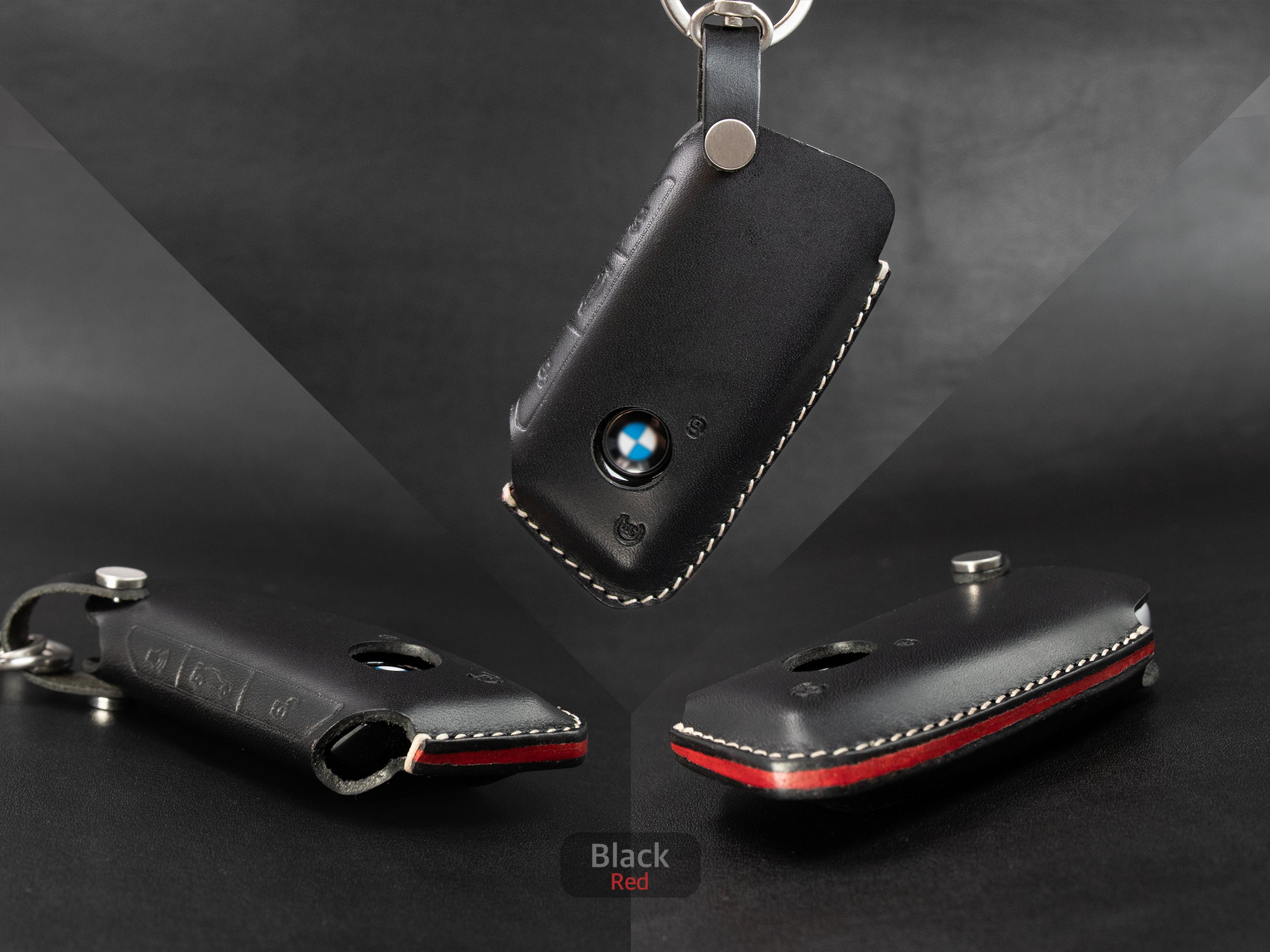 BMW key fob cover in Italian veg-tanned leather