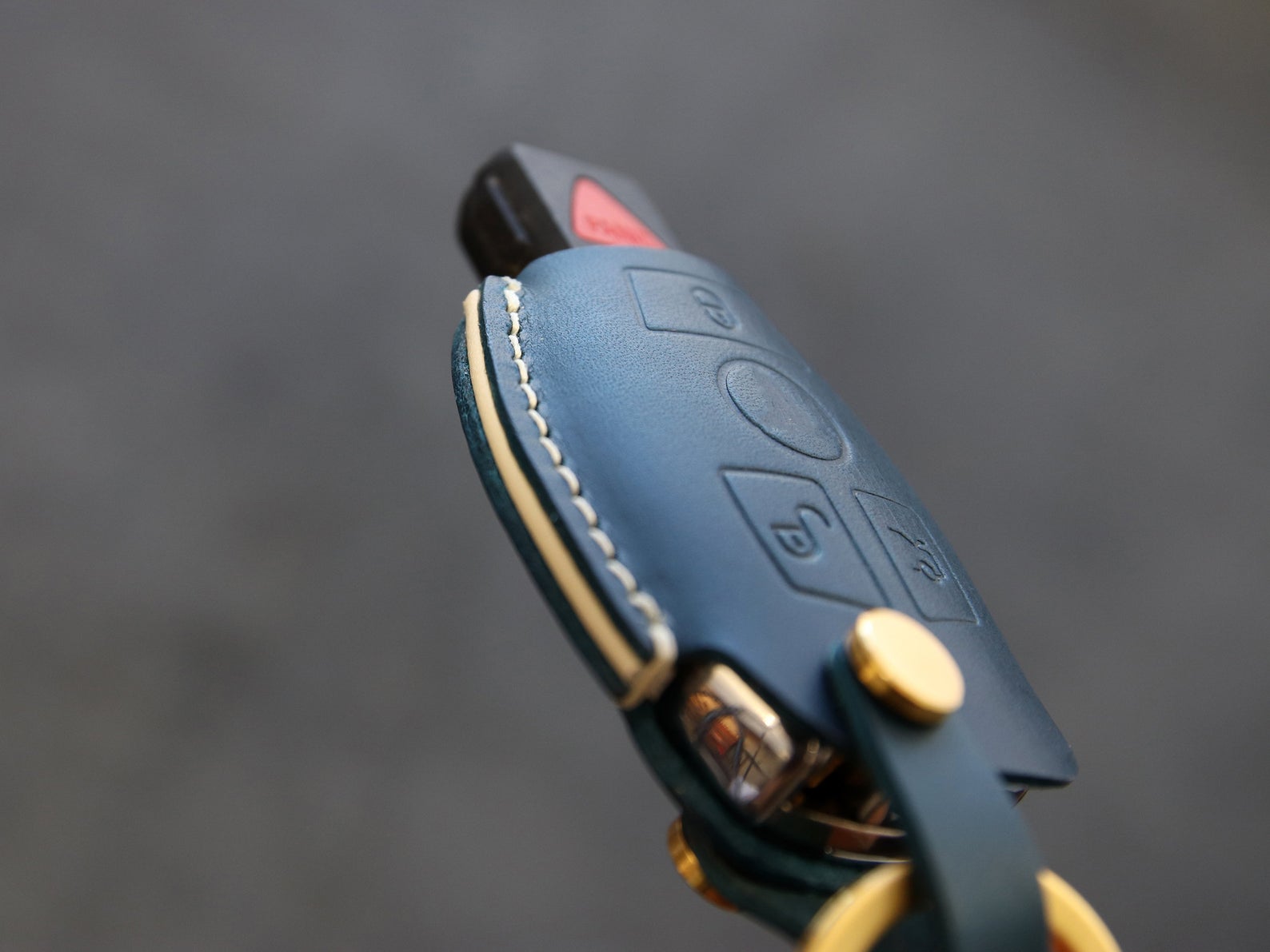 Mercedes Benz [01A] Key Fob Leather Case For Buttons Remote Key