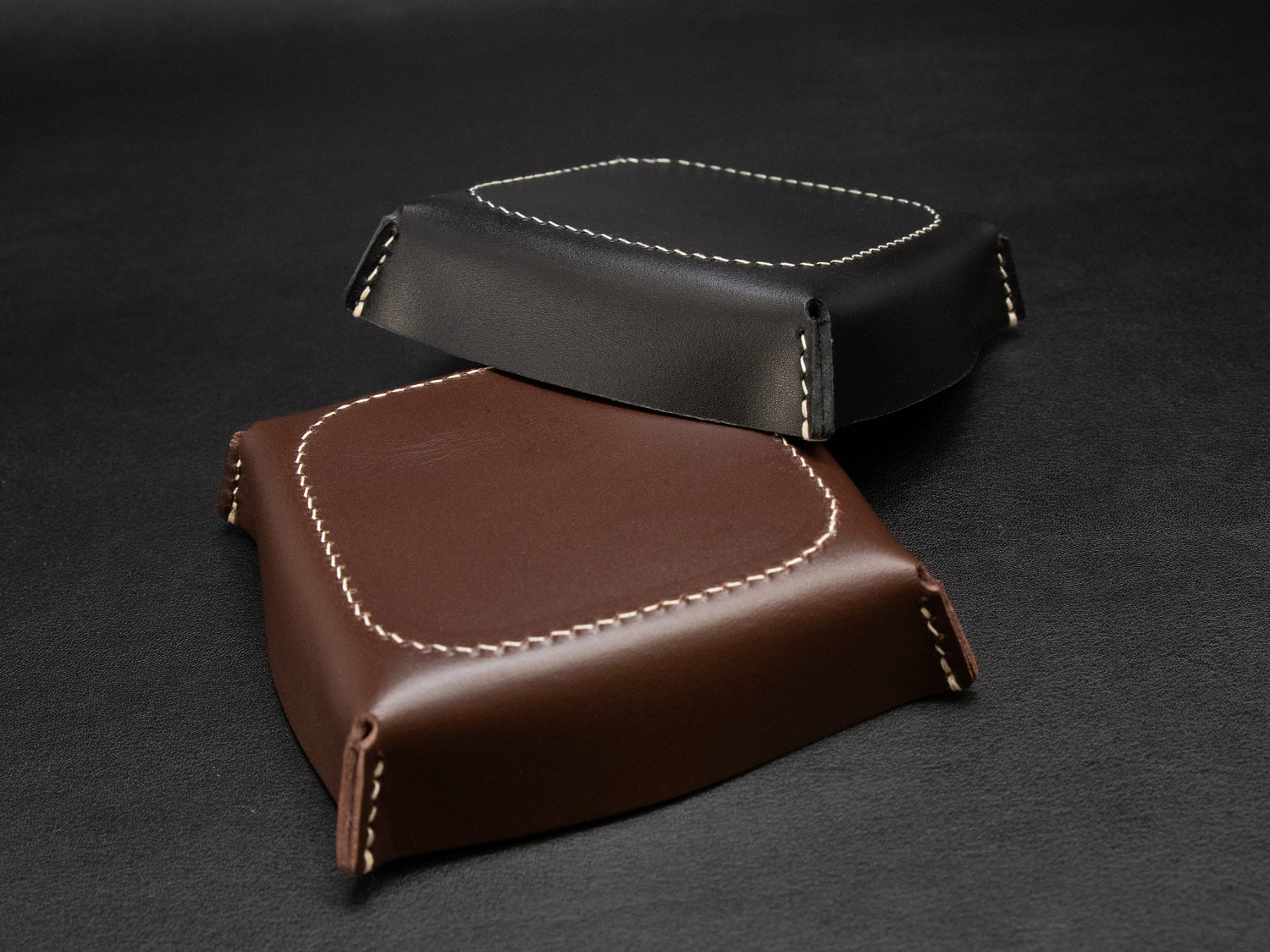 Leather Tray [TRs] Small size - Veg Tanned Leather - Personalized Stamp - Handcrafted in USA