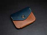 AirTag Leather Wallet [TW-NBr]  - Card Holder - Premium Italian Veg-Tanned Leather - Personalized Stamp - Handcrafted in USA