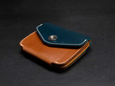 AirTag Leather Wallet [TW-NBr]  - Card Holder - Premium Italian Veg-Tanned Leather - Personalized Stamp - Handcrafted in USA