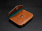 AirTag Leather Wallet [TW-NBr]  - Card Holder - Premium Italian Veg-Tanned Leather - Personalized Stamp - Handcrafted in USA