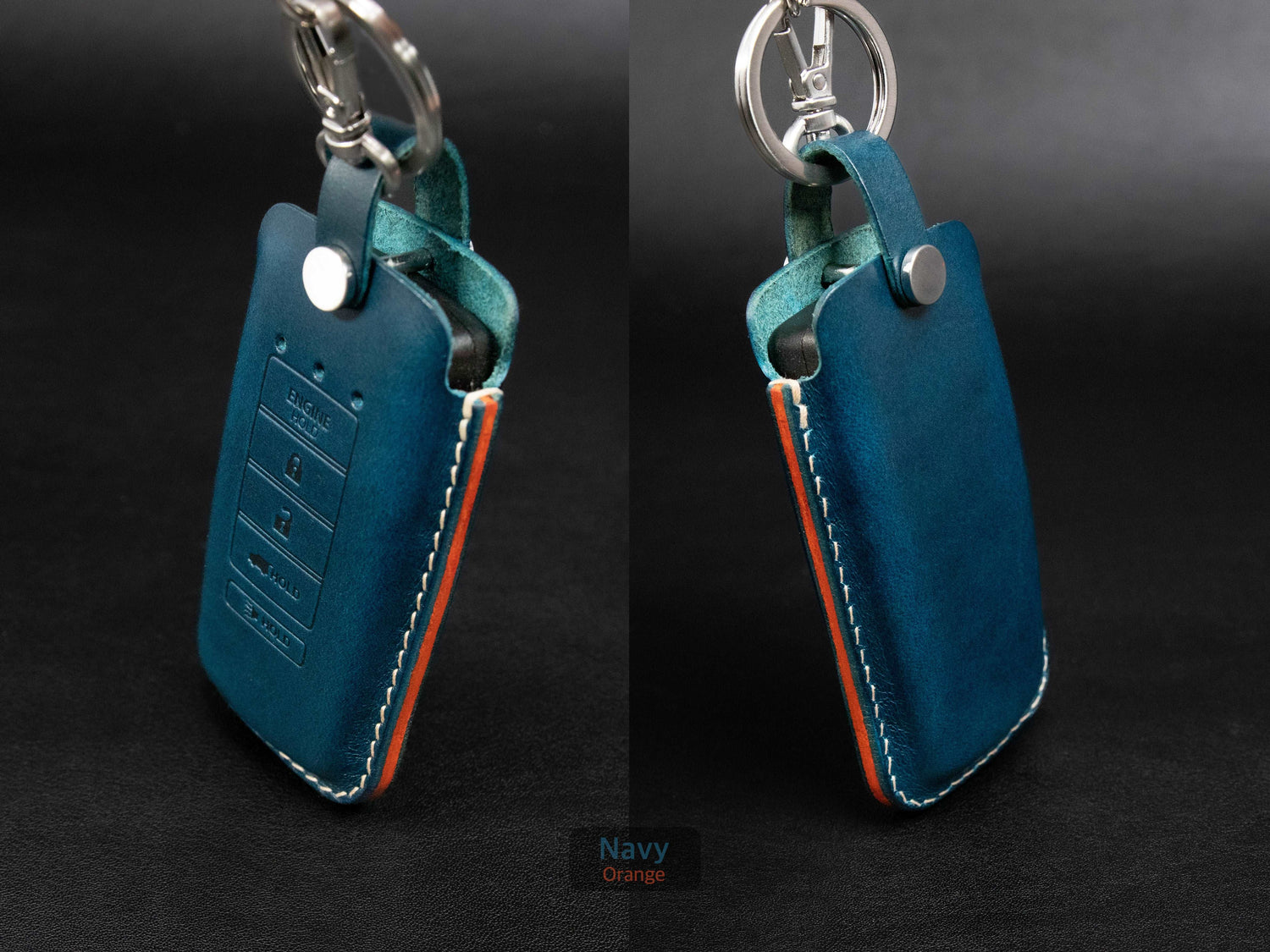 Acura [2-V2] Series Leather Key Fob  Case - TLX RLX CDX5 RDX MDX - Handcrafted in USA - Personalized Stamp