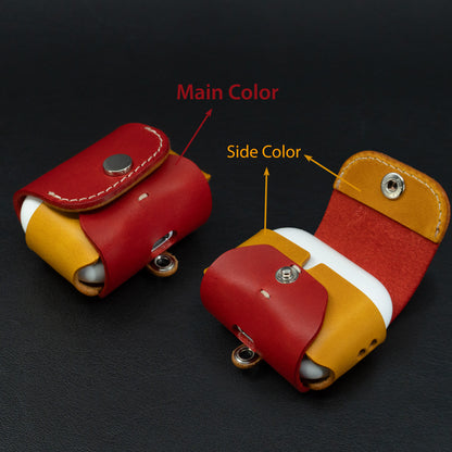 AirPods Pro 3 Custom Two-Tone Leather Case – Personalized, Choose Your Own Colors