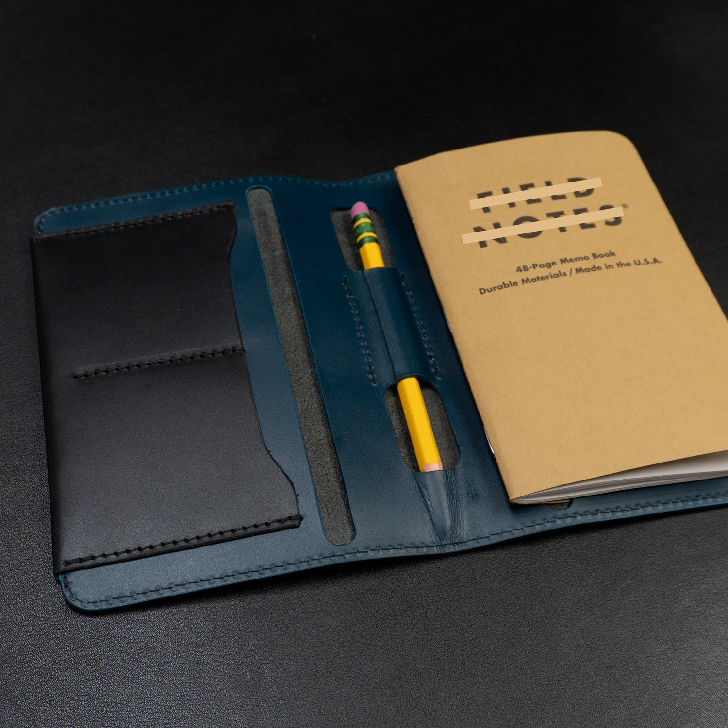 Pocket-Sized Notebook Cover - Black/Navy