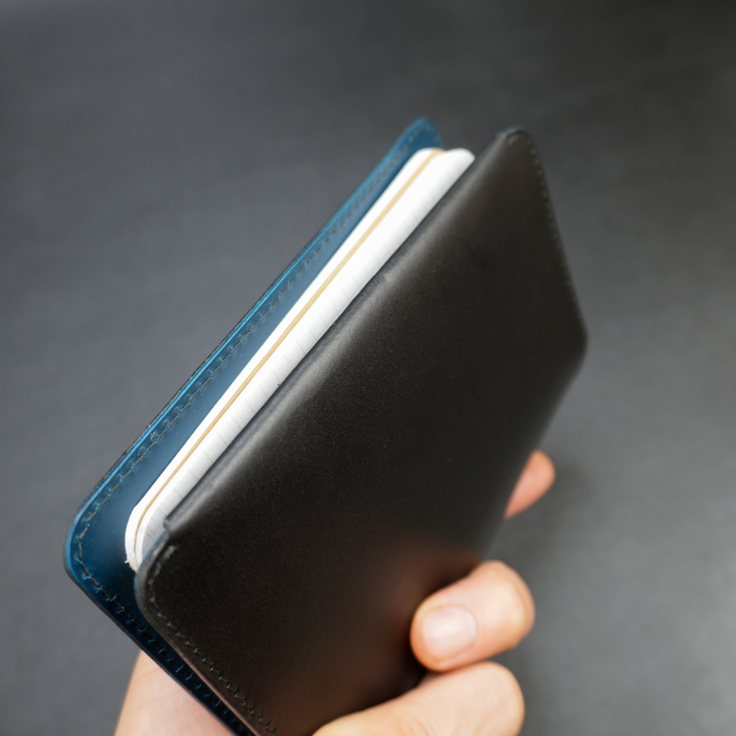 Pocket-Sized Notebook Cover - Black/Navy