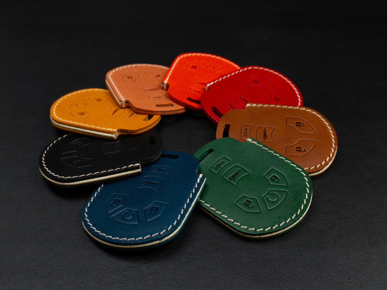 Chevy Corvette Series [2] Key Fob Leather Case - Italian Veg-Tanned Leather - Handcrafted in USA