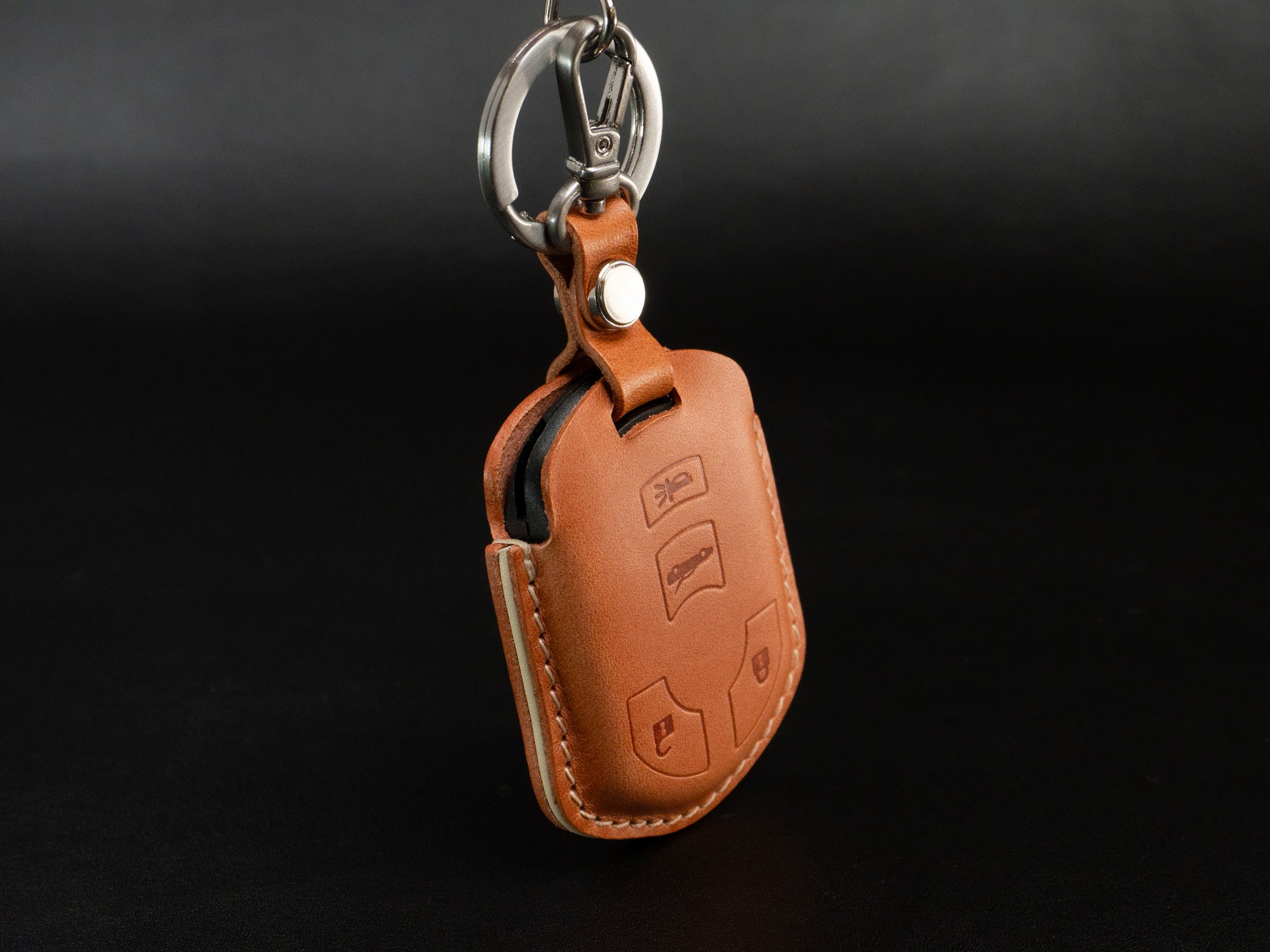 Chevy Corvette Series [2] Key Fob Leather Case - Italian Veg-Tanned Leather - Handcrafted in USA