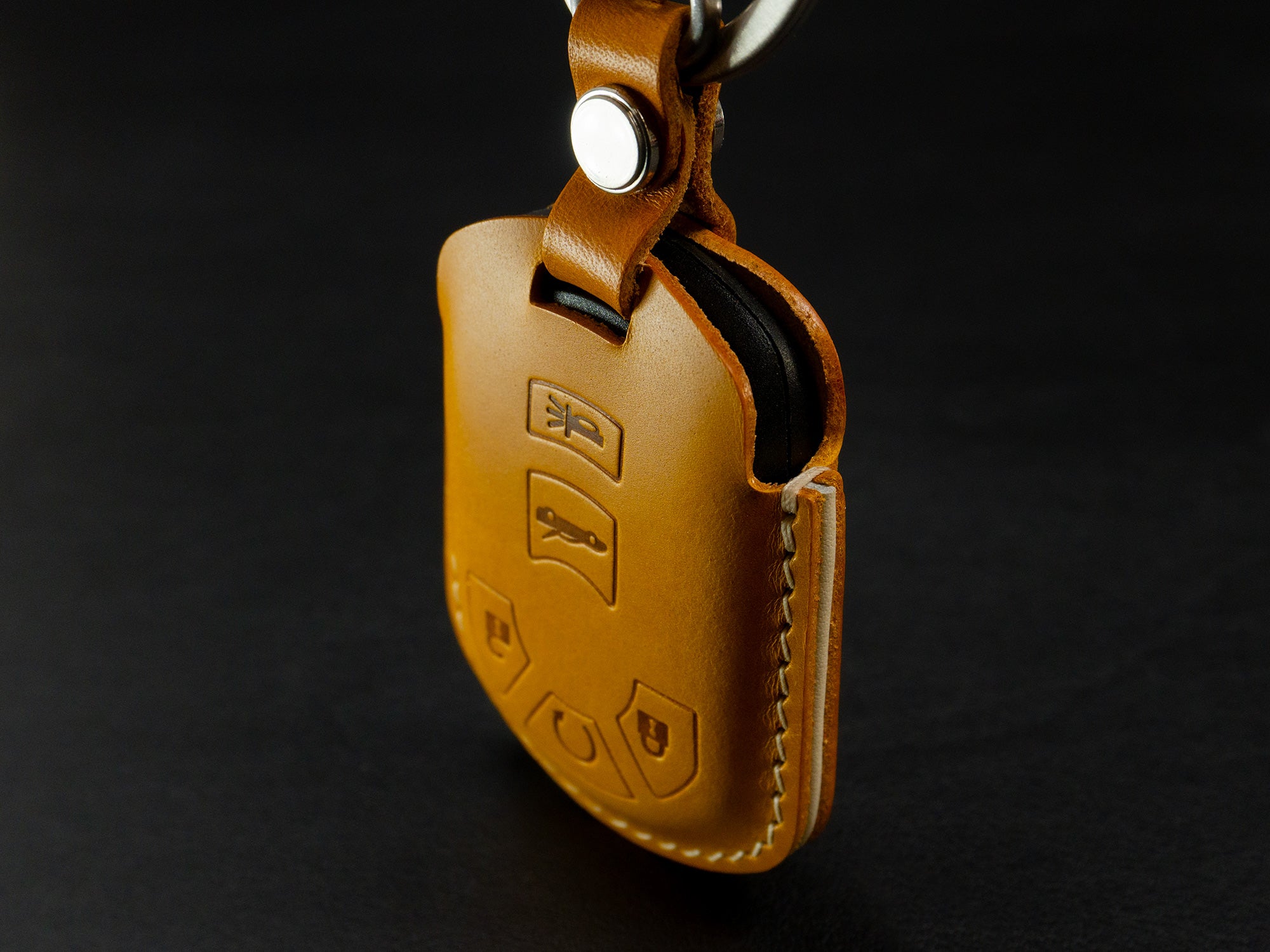 Chevy Corvette Series [2] Key Fob Leather Case - Italian Veg-Tanned Leather - Handcrafted in USA