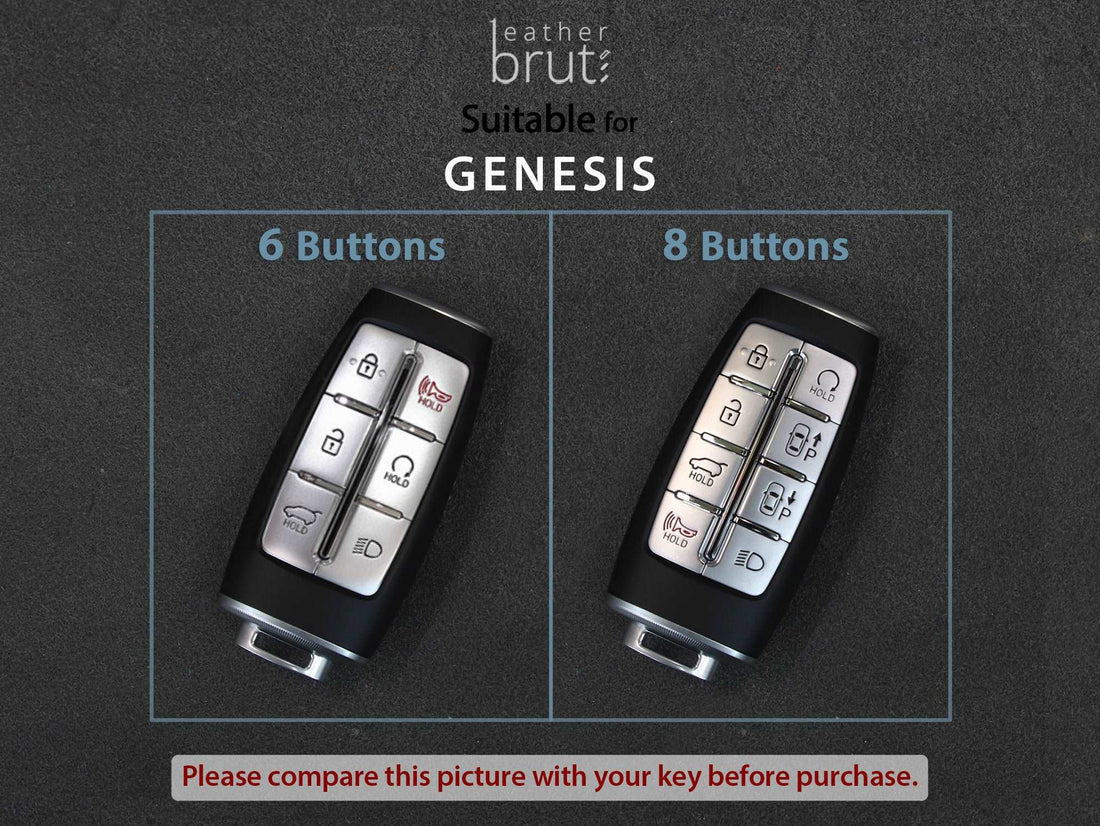 Genesis Series [2] Key Fob Cover Premium Leather Keyless Remote Car Key Case GV80 G80 GV70 G70 Car Accessory