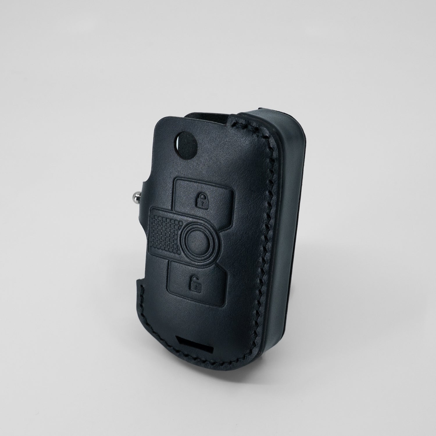 3D-printed internal frame inside INEOS Grenadier leather key fob cover