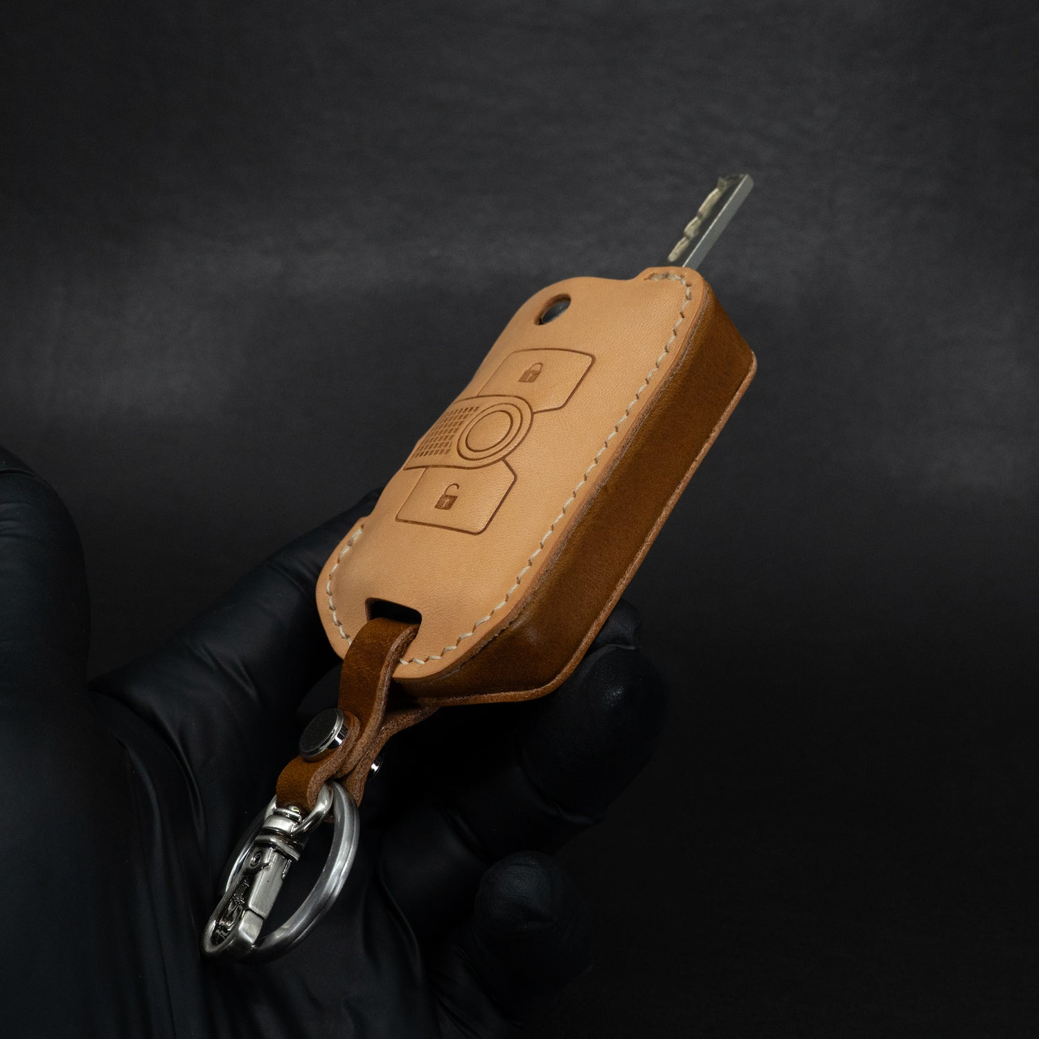 INEOS Grenadier Leather Key Case - Natural/Brown