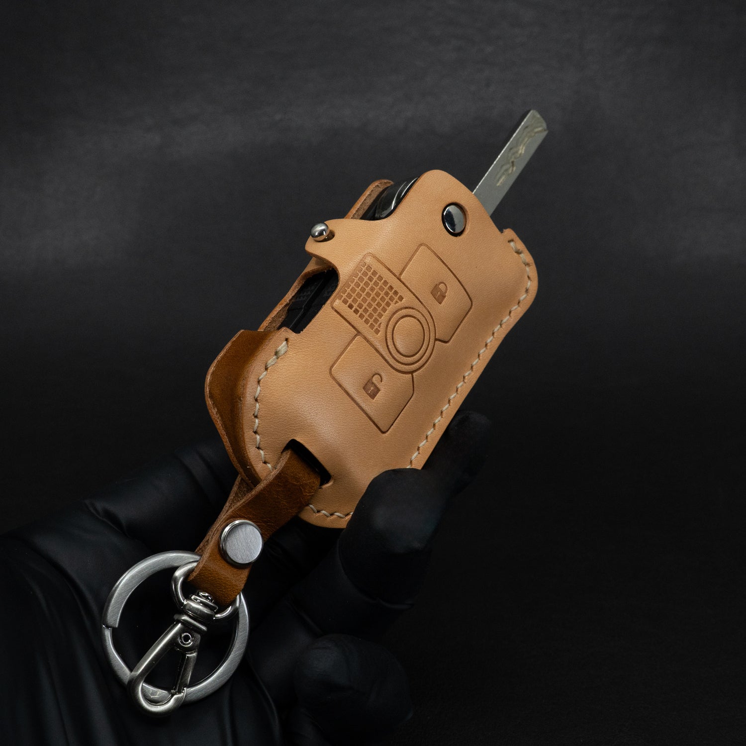 INEOS Grenadier Leather Key Case - Natural/Brown