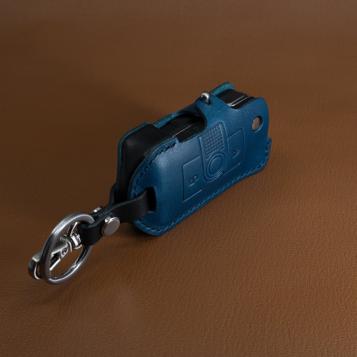 INEOS Grenadier Leather Key Case - Navy/Black