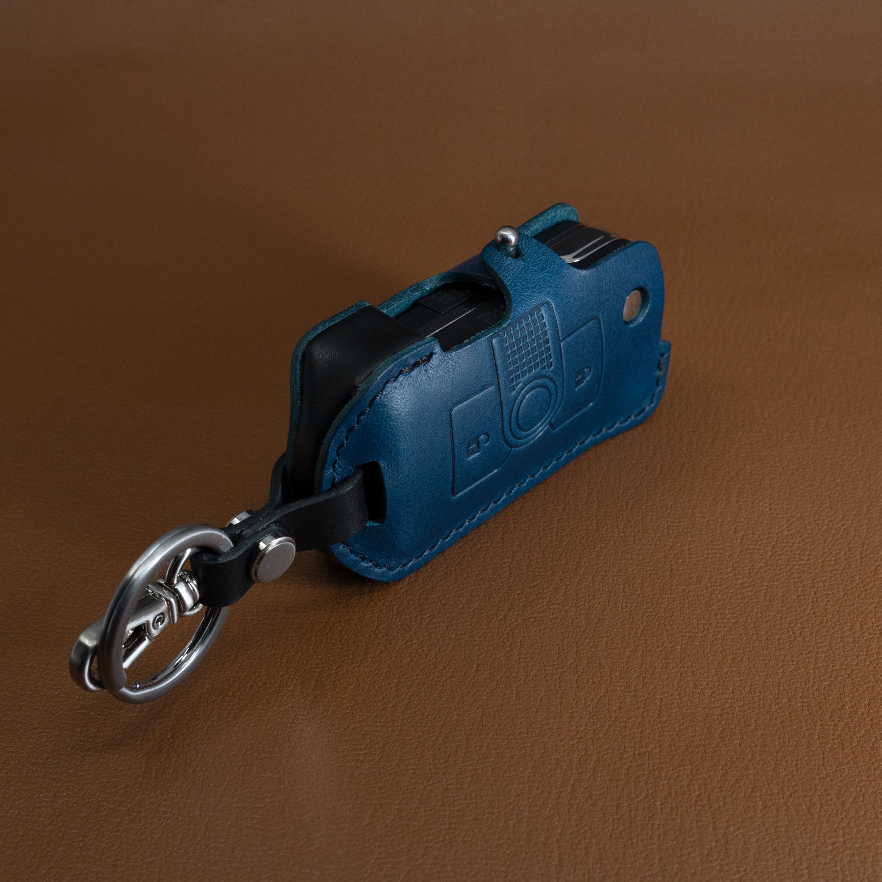 INEOS Grenadier Leather Key Case - Navy/Black
