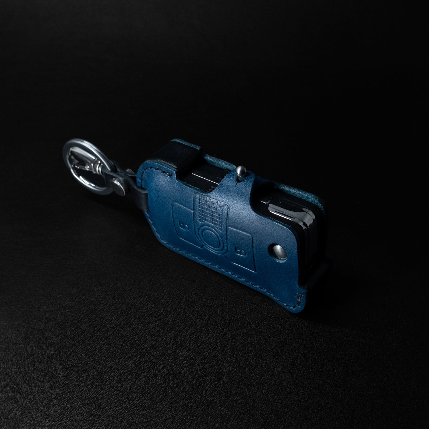 INEOS Grenadier Leather Key Case - Navy/Black