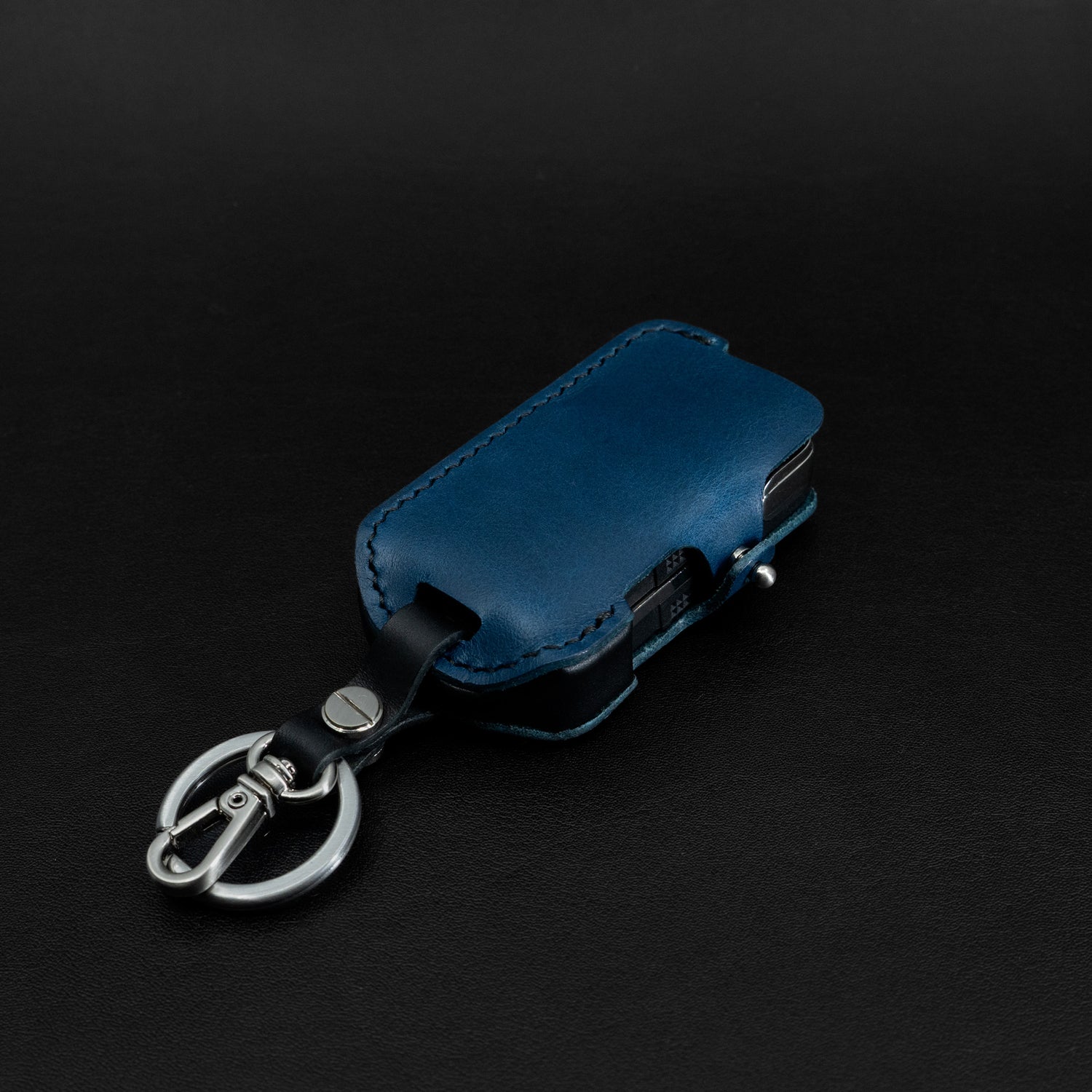INEOS Grenadier Leather Key Case - Navy/Black