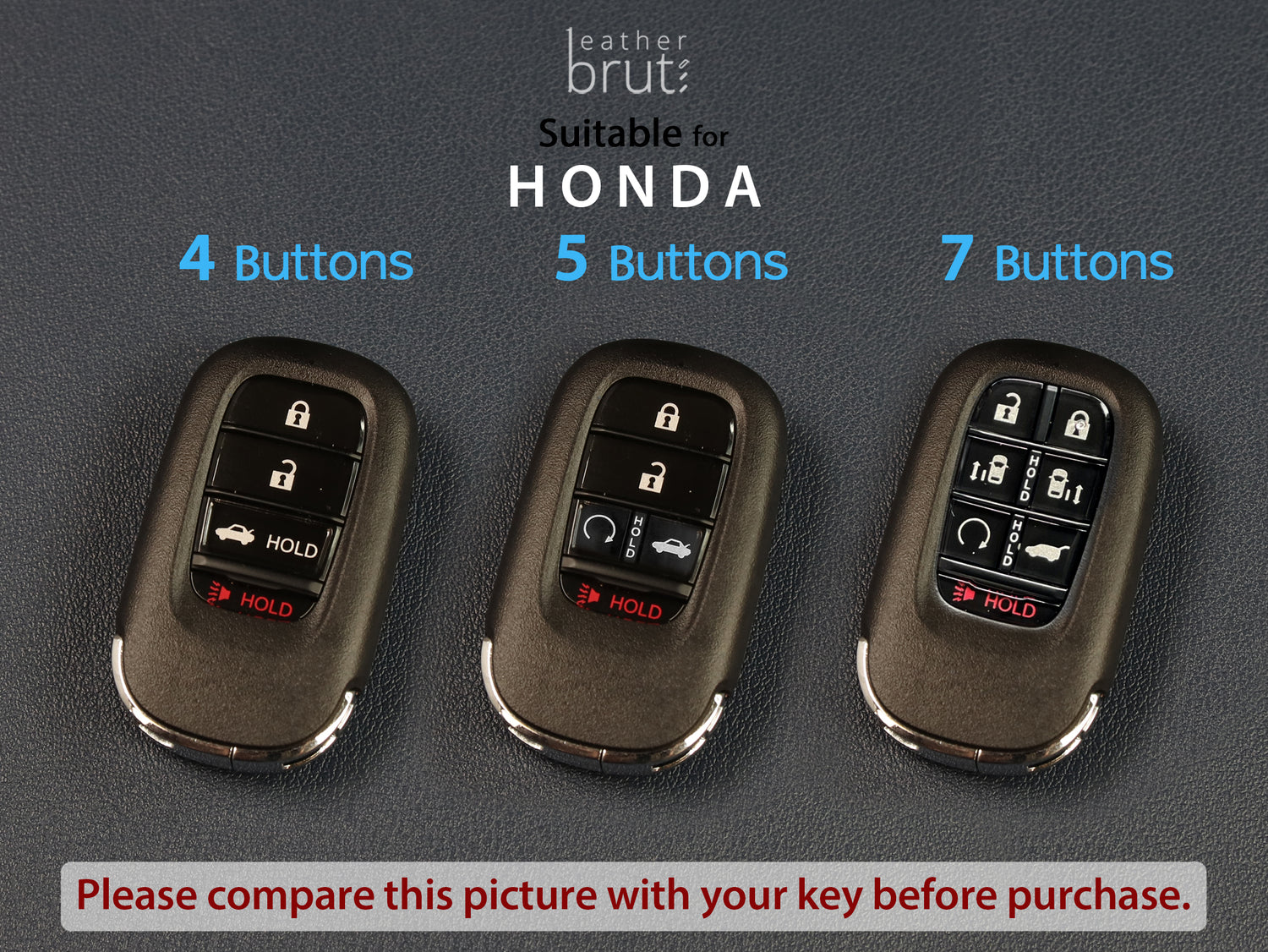 Leather Case for Honda [2] Key Fob