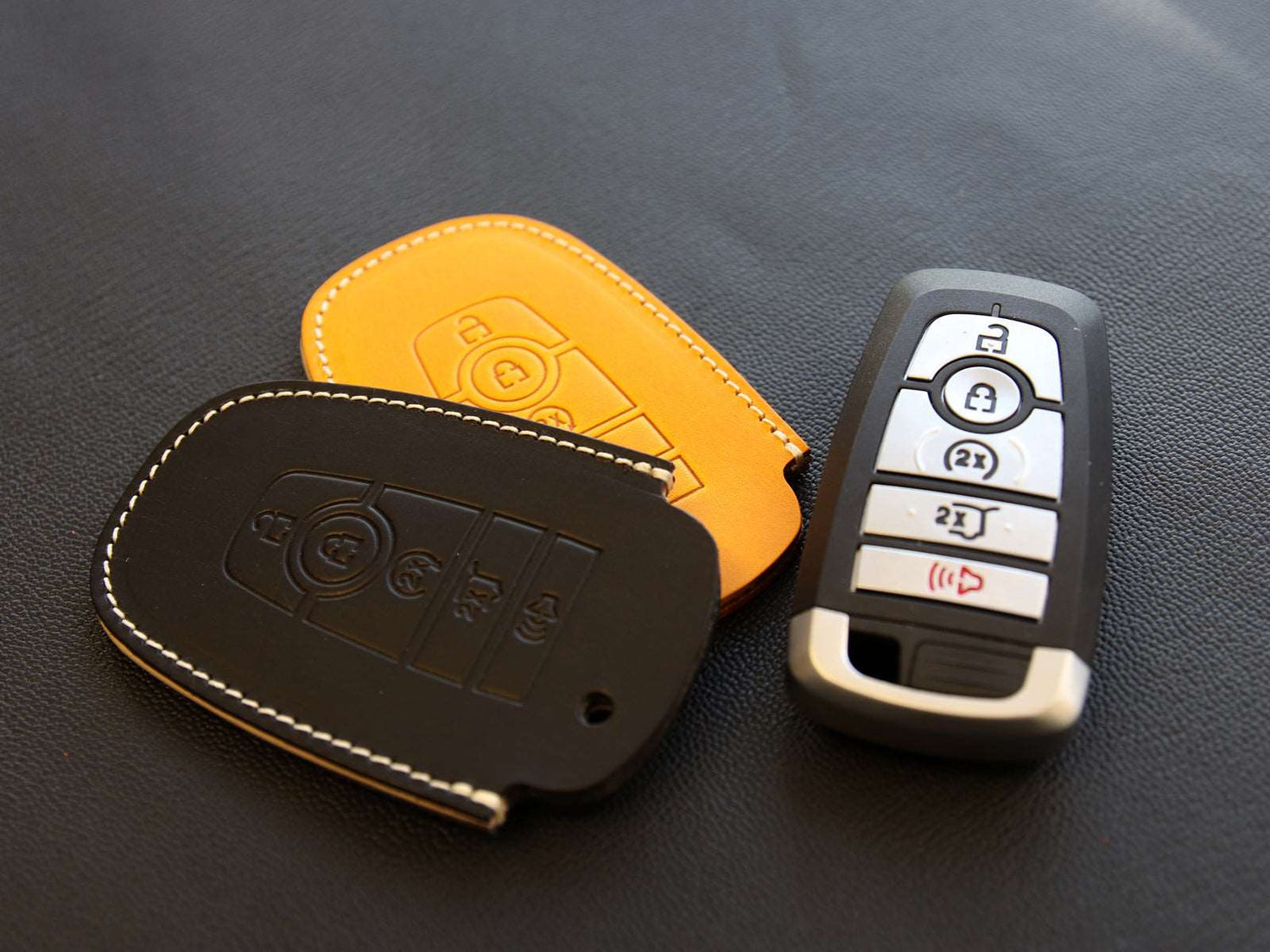 Ford [2-5] Key Fob Leather Case Fits Fusion Edge F250 F350 F450 F550 Explorer Expedition