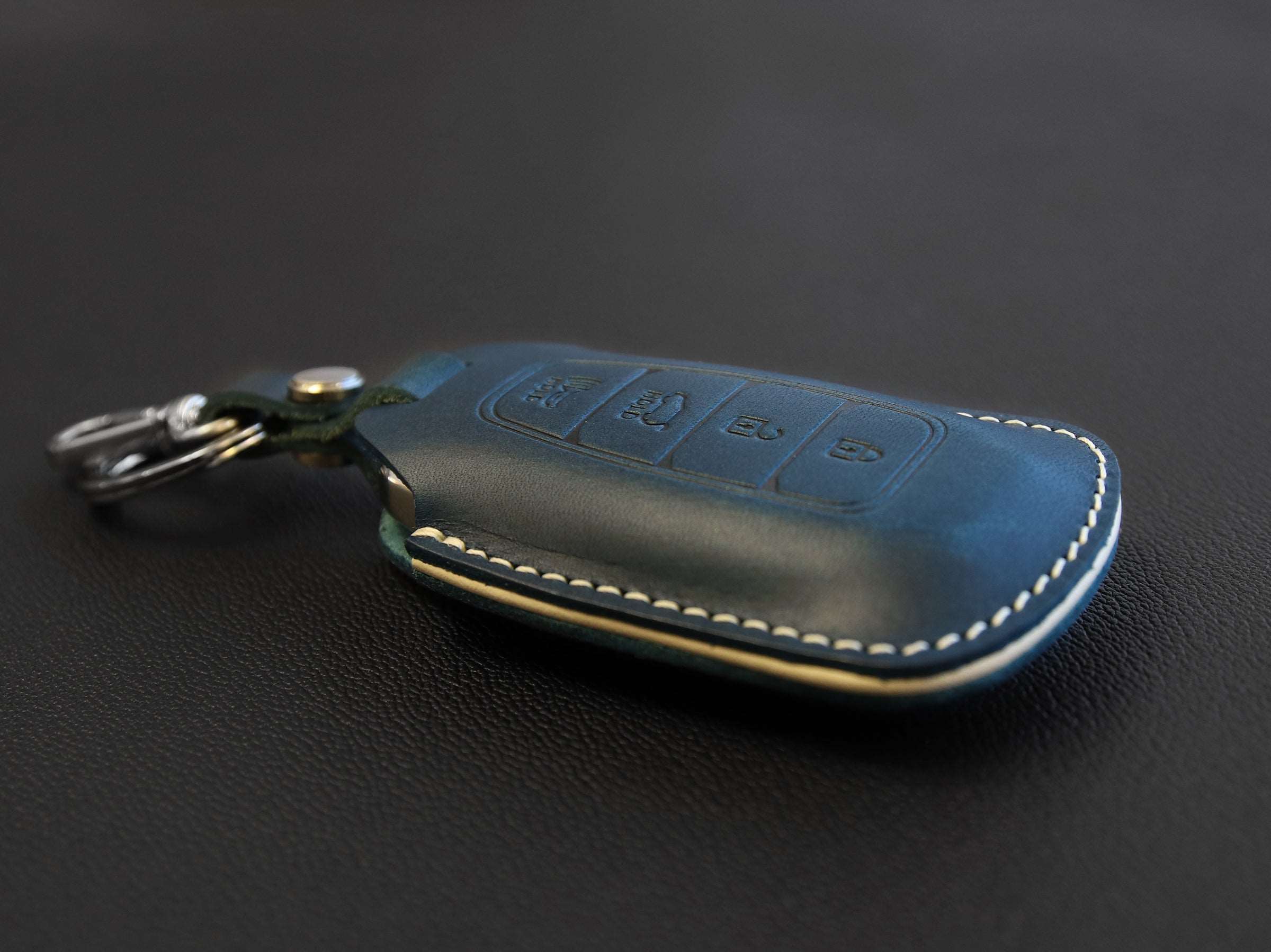 Hyundai [1-4] Key fob Cover - Kona Azera Grandeur IG- Italian Veg-Tanned Leather - 4 buttons