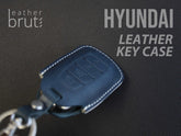 Hyundai [1-4] Key fob Cover - Kona Azera Grandeur IG- Italian Veg-Tanned Leather - 4 buttons