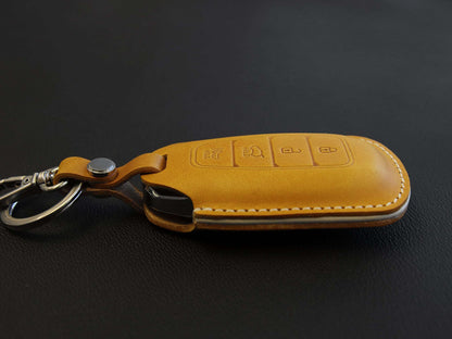 Hyundai [1-4] Key fob Cover - Kona Azera Grandeur IG- Italian Veg-Tanned Leather - 4 buttons