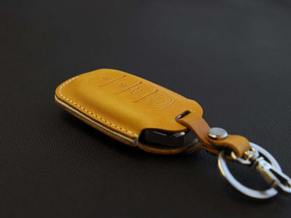 Hyundai [1-4] Key fob Cover - Kona Azera Grandeur IG- Italian Veg-Tanned Leather - 4 buttons